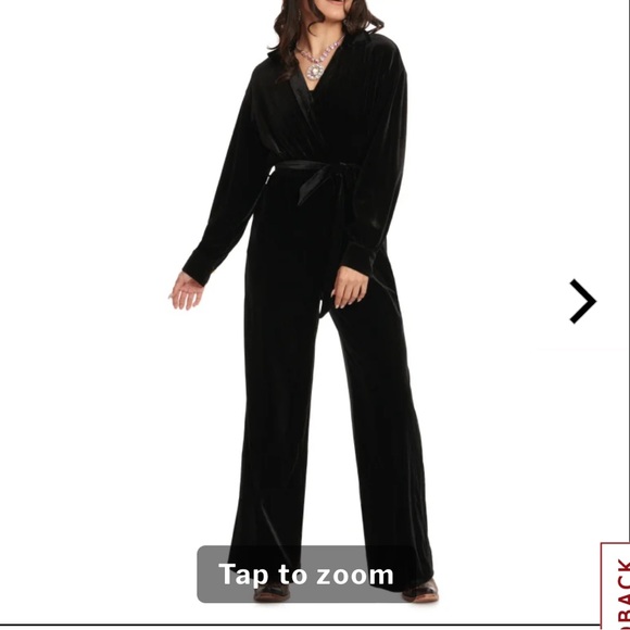 HYFVE Pants - HYFVE black velvet long sleeve jumpsuit